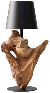 Tischleuchte 13 x 13 x 29 cm Treibholz Metall Natur Schwarz