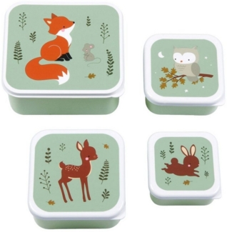 A Little Lovely Company Lunchbox Brotdosen Waldfreunde 4er Set