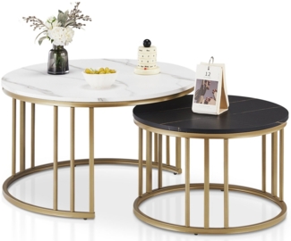 Ofcasa Couchtisch Industrieller Runder Wohnzimmertisch, Sofatisch Set