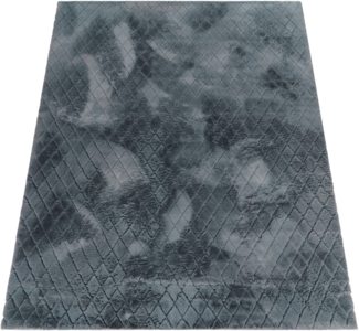 Paco Home Hochflor-Teppich Arnheim 742, rechteckig, Höhe: 26 mm, Uni Farben, Rauten Muster, besonders weich, Hoch-Tief Effekt