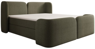 Luxusbetten24 Boxspringbett Riva in Bouclé mit Stauraum, wahlweise mit oder ohne Topper