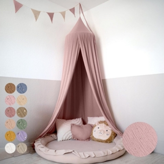 lilimaus Betthimmel Hochwertiger Baldachin Betthimmel Kinderzimmer, Gold Applikation, Stilvoller Baldachin für Baby- und Kinderzimmer