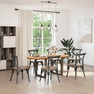 vidaXL Esstisch Hellbraun 180x90x74 cm Massivholz Eiche Oval 3305460