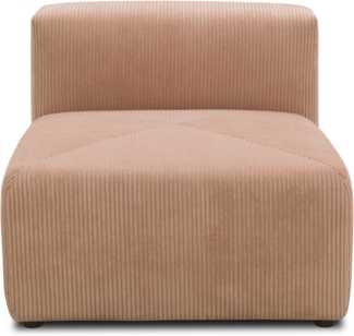DOMO. collection Polsterhocker 800011, 1FEL, Rechteckig, individuell kombinierbar, modularer Cord Fußhocker, Polstergarnitur, 85 x 108 x 69 (BxTxH), rose