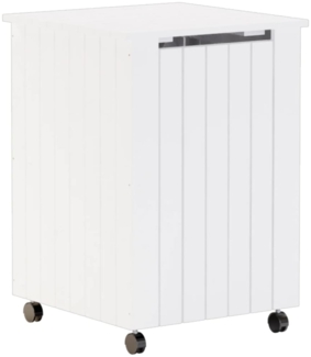vidaXL Wäschekorb mit Rollen RANA Weiß 45x45x64 cm Massivholz Kiefer 4002334