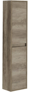 Dmora Säulenschrank Aladin, 2-türiger Badezimmerschrank, Hängewandschrank, moderner Mehrzweckschrank, 30x26h140 cm, Eiche