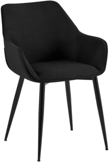 CLP Esszimmerstuhl Luena mit Rückenlehne gepolstert bis 150 kg belastbar,schwarz Stoff