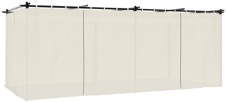 vidaXL Pavillon mit Vorhängen Creme 6x3 m Stahl 4003920