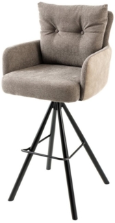 riess-ambiente Barhocker BIG GEORGE taupe / schwarz · Samt · Flachgewebe (Einzelartikel, 1 St), Tresenstuhl · Esszimmer · 360° drehbar · mit Armlehne · Federkern