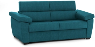 Dmora 2-Sitzer Schlafsofa Seui, Schlafsofa fürs Wohnzimmer, gepolstert, abnehmbar, 100 % Made in Italy-Qualität, 185x95 h100 cm, Hellblau