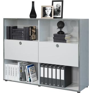 Akten Highboard Infinity in grau Hochglanz Lack Italien 147 x 113 cm