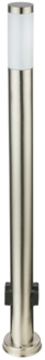 LED Stehleuchte, 2x Steckdosen, Edelstahl H 110 cm