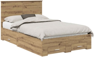 vidaXL Bettrahmen Artisan-Eiche 120x200 cm Holzwerkstoff 3411331