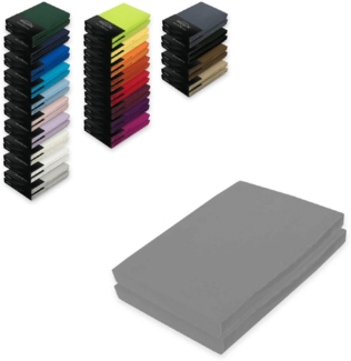 Doppelpack Jersey Spannbettlaken 180 - 200 x 200 cm Grau