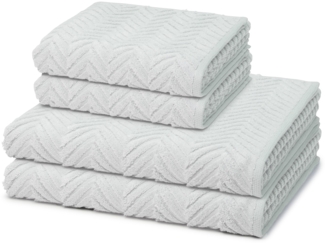 Ross Sensual Skin Zopf 4 tlg. Frottier-Set - 2 X Handtuch (50 X 100cm), 2 X Duschtuch (75 X 140cm) - 500 g/m2 - Chrom