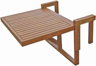 Balkontisch PADUA - Eukalyptus, Natur, 65 x 64 x 52 cm | Gartentisch Balkon-Tisch Kleiner Tisch Terrassentisch Verandatisch