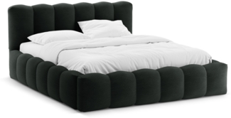 Micadoni Stauraumbett mit Kopfteil Lupine Boucle Baloo Schwarz 140x200