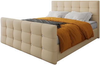 Mirjan24 Boxspringbett Atasir, Beige 140x200 cm Kunstleder