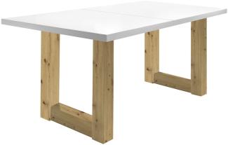 Esstisch ausziehbar Eila 1 140 x 90 x 75 Esszimmertisch Asteiche/Weiß Matt Lack 13329-140