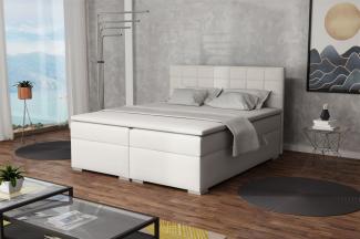 Boxspringbett Schlafzimmerbett FARUK 200x200cm Stoff Aragon Ecru