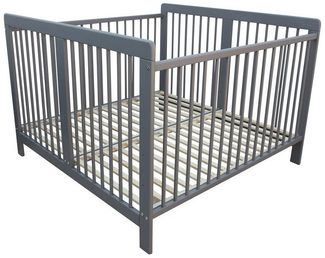 Micoland Kinderbett für Zwillinge Zwillingsbett 2in1 massiv grau