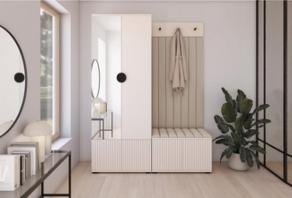 Compleo Garderoben-Set mit Sitbank, 2 Türen, Elegant design, Kaschmir