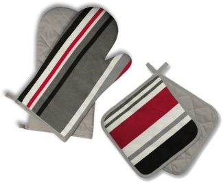 Delindo Lifestyle Topfhandschuhe und Topflappen, Ofenhandschuhe, (4-tlg), Hitzebeständig bis 250 °C für maximal 15 Sekunden