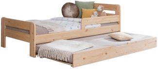 Ticaa Bettgestell Einzelbett Kinderbett Jugendbett "Bennet" mit, Einzelbett inkl. Rausfallschutz