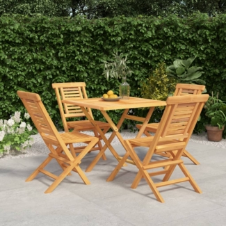 vidaXL 5-tlg. Garten-Essgruppe Massivholz Teak 3155034