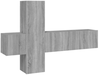 vidaXL 3-tlg. TV-Schrank-Set Grau Sonoma Holzwerkstoff 3120228