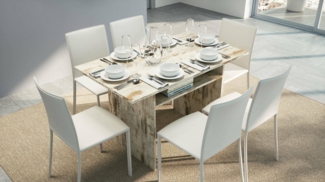 Dmora - Ausziehbare Konsole Lavanda, Esstisch mit Buchöffnung, ausziehbare Mehrzweckkonsole, 100 % Made in Italy, 120 x 70 x 75 cm, Vintage,