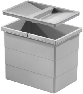 Hailo Inneneimer 1102459 mit Deckel hellgrau 320x226x255 mm 2 Henkel