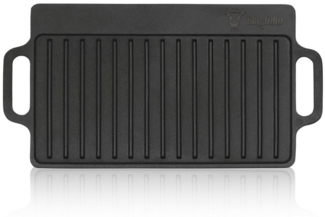 BBQ-Toro Grillplatte Gusseisen, mit Griffen, 40 x 20,5 cm, BBQ Plancha pre-seasoned