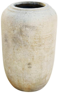 Mirabeau Übertopf charmante Bodenvase Xerette mit Antik-Finish und Patina beige (vintage-inspiriert, dekorative Vase, ausdrucksstarke Farbnuancen), Steinvase, antikes Finish, für innen & außen, B 38cm, H 60cm, T 38cm