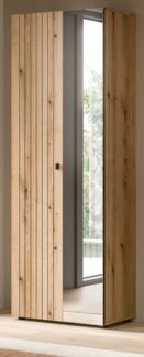 Garderobenschrank Loreno in Eiche mit Spiegel 70 x 192 cm