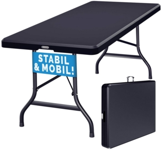 Casaria Klapptisch (1-St), 183 x 76cm Klappbar Wetterfest Tragbar Garten Camping Balkon Anthrazit