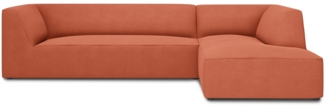 Micadoni 4-Sitzer Modular Sofa Ruby Rechts Strukturierter Stoff Koralle Kunststoff schwarz