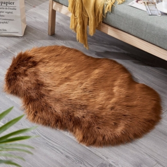 Sunicol Hochflor-Teppich Plüsch Shaggy Flokati Carpet, Waschbar, Flauschig, Kunstfell, Weicher, Soft Area Rug Fellteppich für Wohnzimmer Kinderzimmer Schlafzimmer