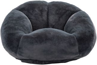 LVHOM Sitzsack XXL, Bodensofa aus Faux Fur, Montagefreier Bean Bag, für Wohnzimmer, Lounge, Schlafzimmer, Anthrazit