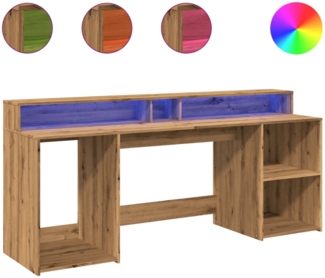 vidaXL LED-Schreibtisch Artisan-Eiche 200x55x91 Holzwerkstoff 3309446