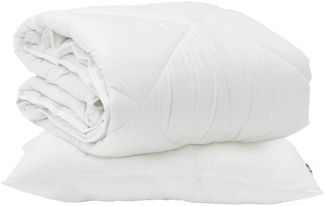 vidaXL Ganzjahresbettdecke mit Kissen 2 pcs Weiß Mikrofaser 3376517