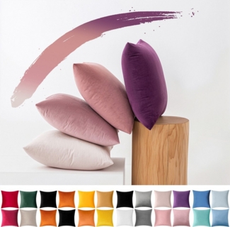 Sunicol Kissenbezug 2er Set SAMT Kissenhülle, 45x45 cm, mit Verstecktem Reißverschluss, Sofakissen Lendenkissen Wurfkissenbezug, für Sofa Schlafzimmer