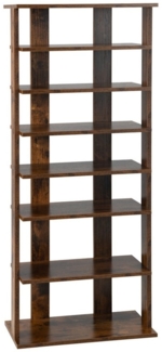COSTWAY Schuhregal, 8 Ebene, mit verstellbaren Regalhöhen, 110cm