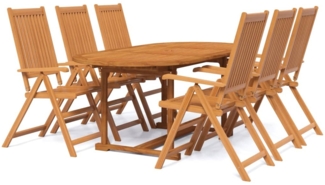 vidaXL 7-tlg. Garten-Essgruppe Massivholz Akazie 3079644