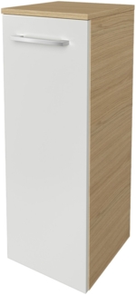 Fackelmann B.STYLE Midischrank rechts, 30 cm breit, Weiß/Braun