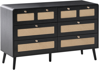 Kommode mit 6 Schubladen MOURA Schwarz