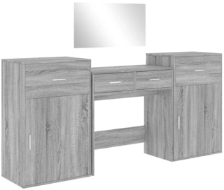 vidaXL 4-tlg. Schminktisch-Set Grau Sonoma Holzwerkstoff 3276530