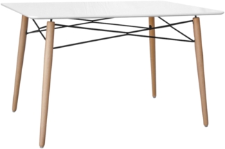 Sanotechnik Tisch, Holzfaser, weiß, 120x80 cm