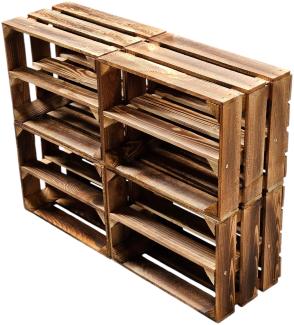 4er Set Holzkisten Weinkisten Obstkiste Klein Geflammt Regal aus Holz 40x30x25cm