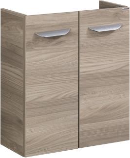 Fackelmann SBC LUXOR Gäste WC Set 2-teilig 55 cm, Braun hell, 2 Türen, Keramik Hahnloch links